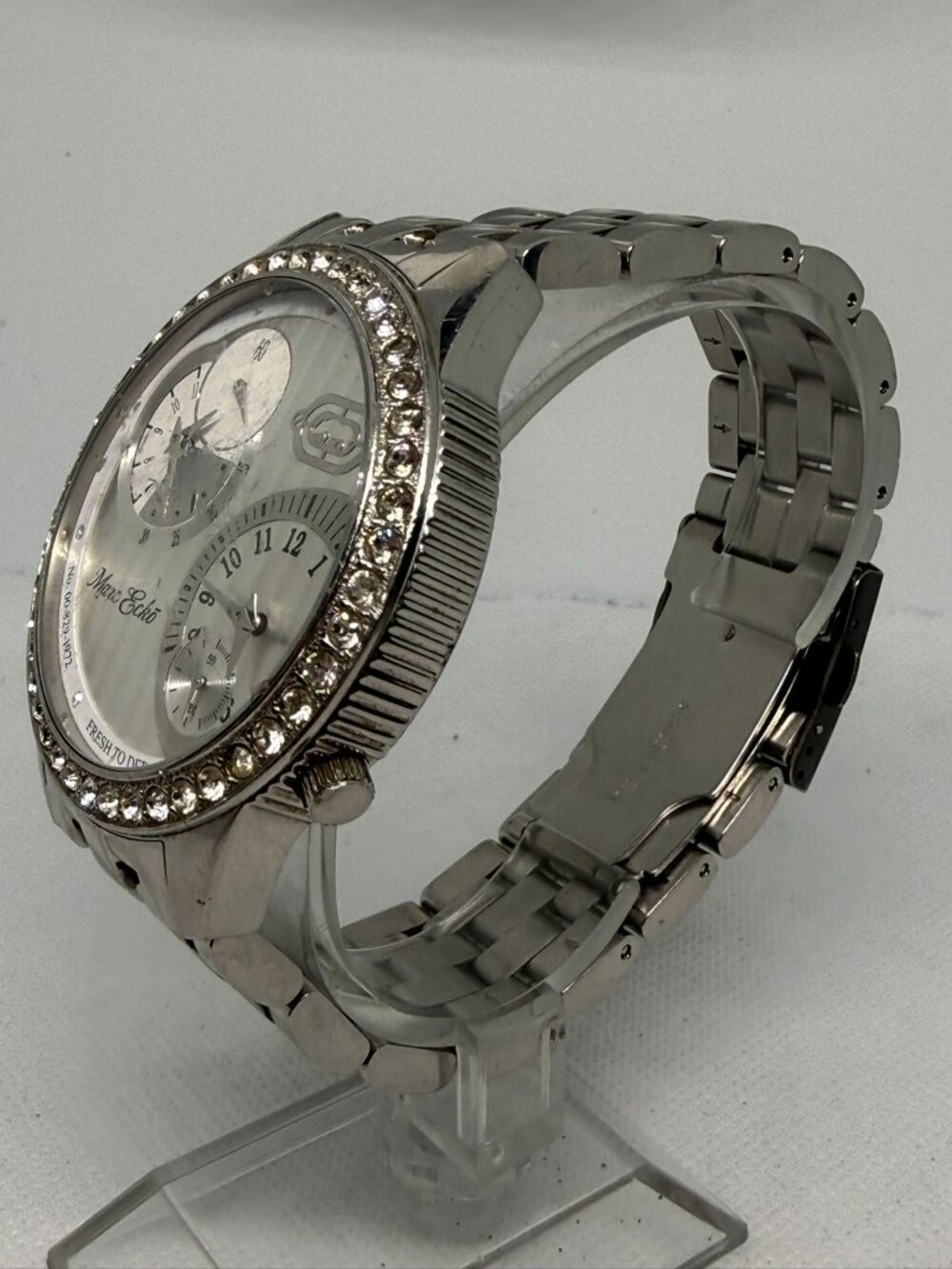 Marc Ecko E17522G1 The Two Timer Men's Oversized SS Jewel Bezel Quartz Watch - Picture 3 of 11